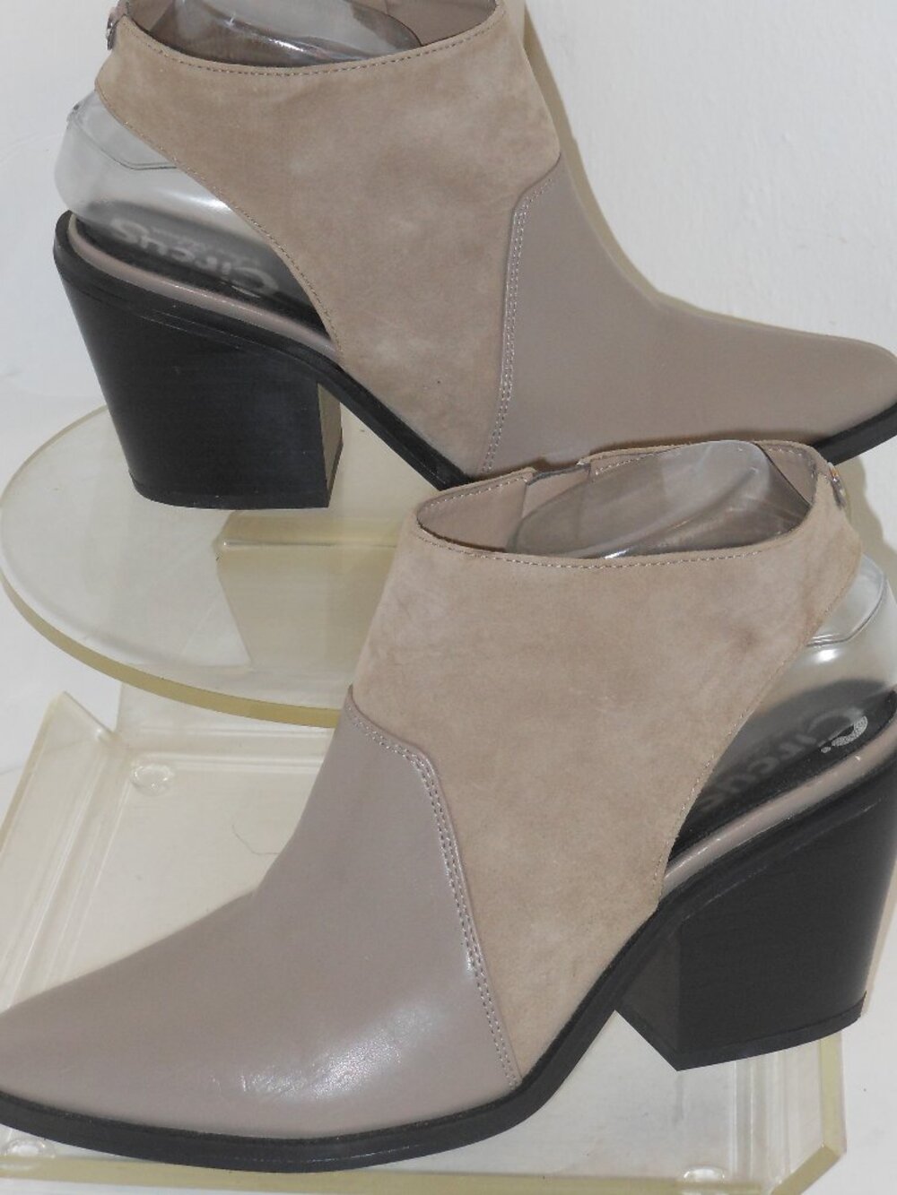SAM EDELMAN TAUPE LEATHER AND SUEDE SLINGBACKS SIZE 9 MEDIUM